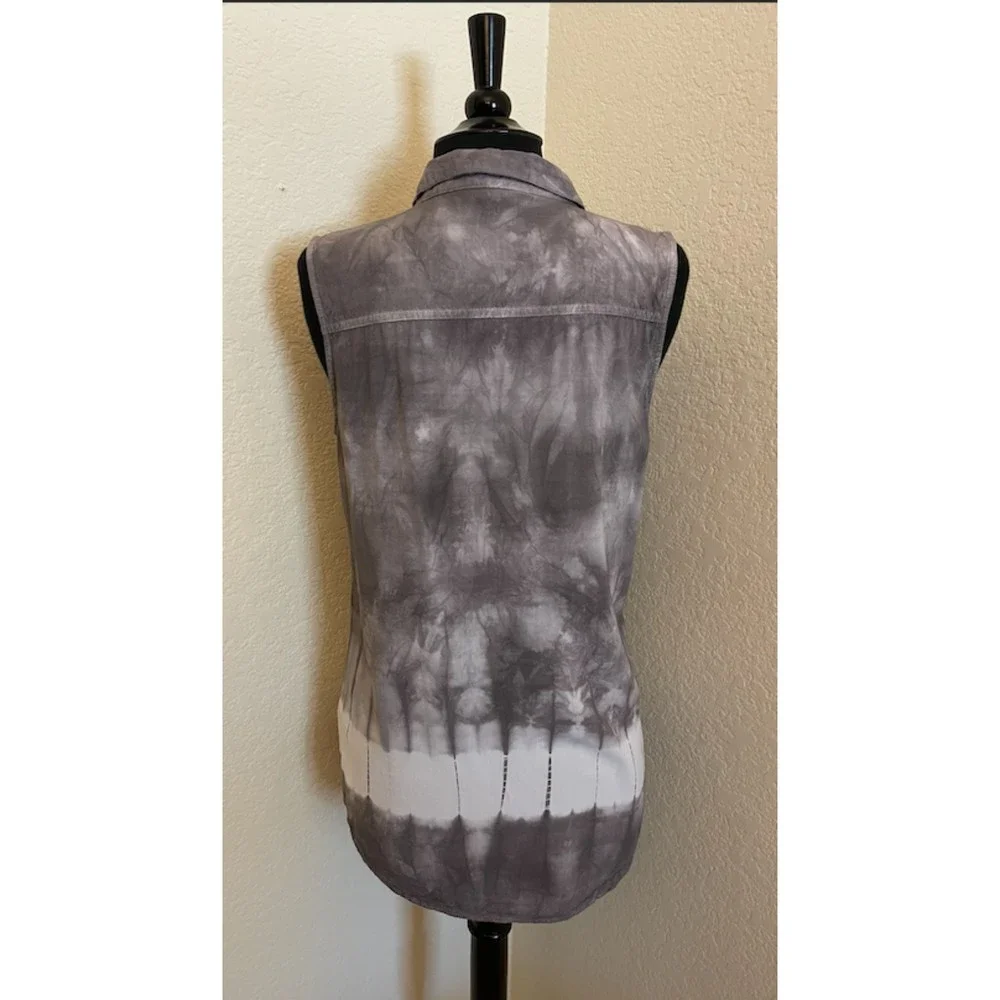 Rock & Republic Sleeveless Tie Dye Button Up/Down-Sz M - Picture 2 of 9
